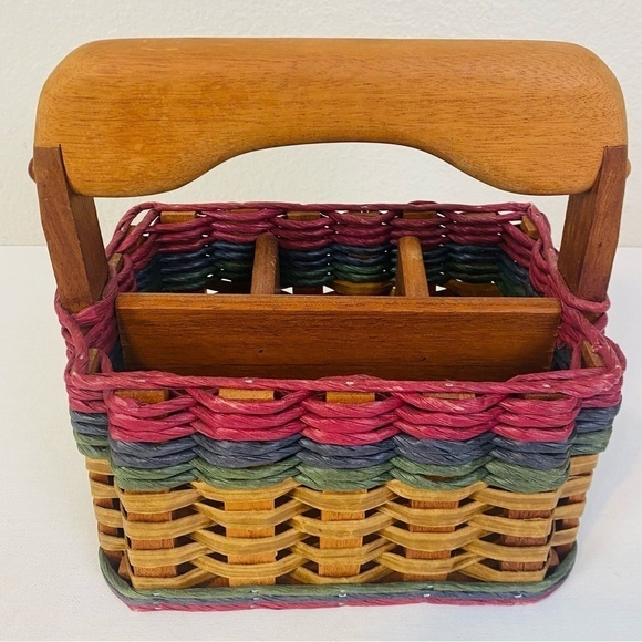 The Mixon Family Handmade Woven Wood Handle Caddy Basket - Picture 3 of 8